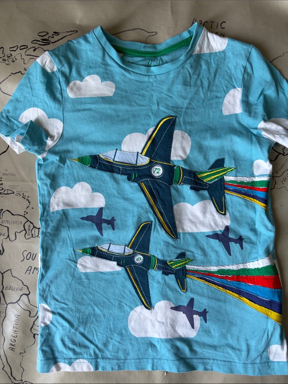 Mini Boden Boys Blue Jet Graphic Short Sleeve Tee